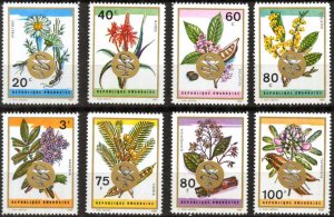 Rwanda 1969 Medicine Medical Plants Flowers Set of 8 MNH