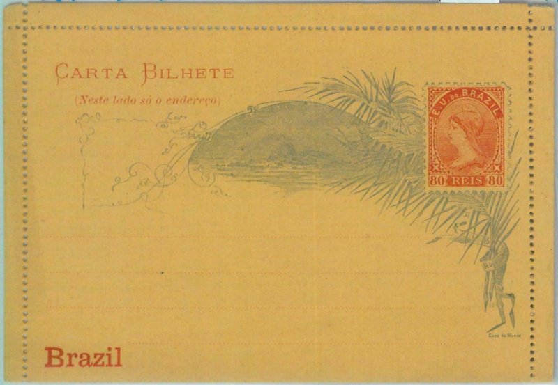 89599 - BRAZIL - Postal History -  Picture POSTAL STATIONERY LETTER CARD 1891