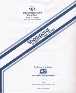 Showgard Stamp Mount 181 / 264 mm BLACK Background Pack of 5 