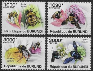 Burundi #882-885 Bees  2011  MNH