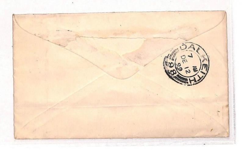 BB82 1899 Colinsburgh Edinburgh Scotland GB Cover {samwells-covers}PTS