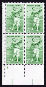 SC# 1933 - (18c) - Bobby Jones, MNH Plate Block/4 - LL # 2