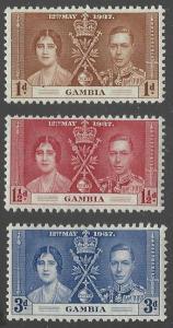 Gambia #129-131 Mint Hinged Set of 3 Coronation Issue