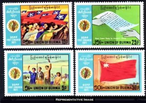 Burma Scott 221-224 Mint never hinged.