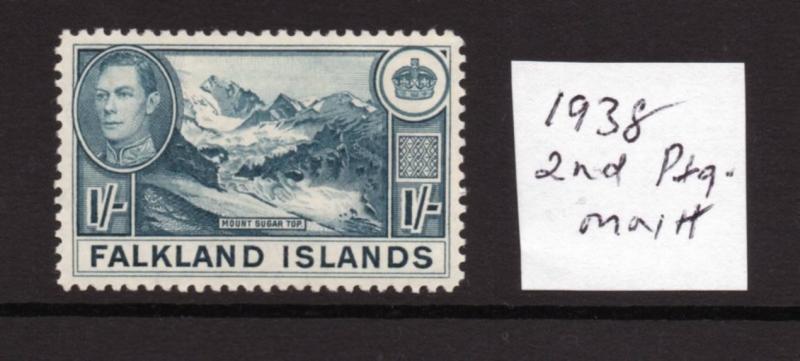 FALKLAND ISLANDS SG158 1/- 1938 2nd printing MNH condition.