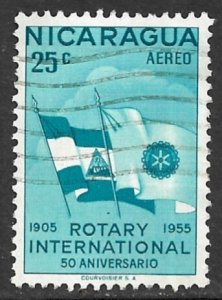 NICARAGUA 1955 25c ROTARY INTERNATIONAL Airmail Sc C358 VFU