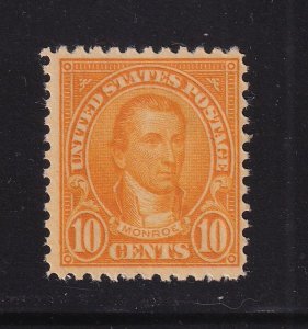 1923 Sc 562 10c orange Monroe MNH full OG single stamp CV $30 (A3