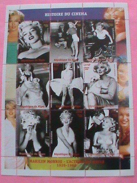 NIGER STAMP-1999- MARILYN MONROE  HISTORY OF CINEMA -  -MNH STAMP SHEET -RARE