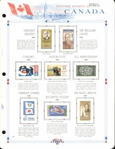 Canada Mint and Used Stamps on White Ace Album Page from Collection (Note: Pa...