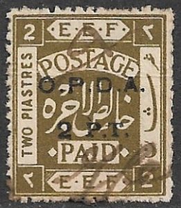 PALESTINE c1920 2PT on 2pi ROUGH PERFS OPDA Revenue Bale 192a Used