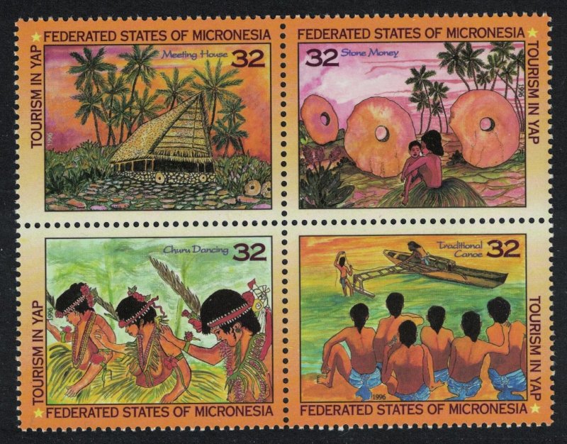 Micronesia Tourism in Yap 4v Block of 4 SG#461-464