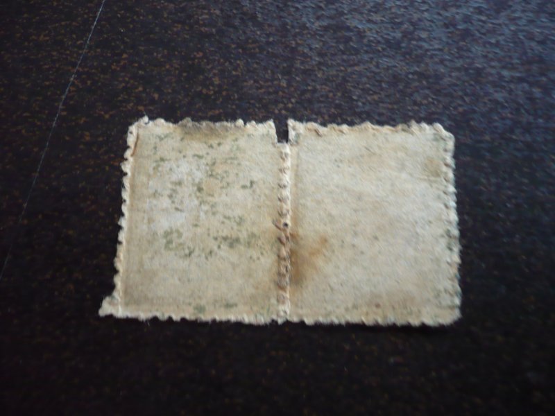 Stamps - India - Saurashtra - Scott# 11 - Used Pair of 2 Stamps