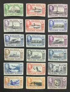 MOMEN: FALKLAND ISLANDS SG #146-163 1938 MINT OG H/4NH(inc 9d) £500 LOT #62098