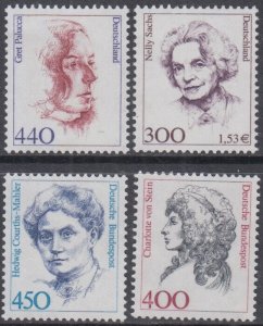 GERMANY Sc # 1732-5 INCPL MNH SET of 4 DIFF HI-VALUES - FAMOUS GERMAN WOMEN