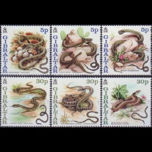 GIBRALTAR 2001 - Scott# 864-9 Snakes 5-30p NH