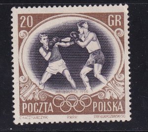 Poland   #751  MNH  1956  Olympic games Melbourne  20g  boxer