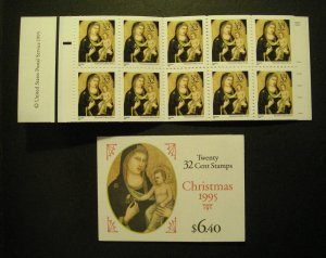 BK232, Scott 3003Ab, 32c Christmas Traditional, MNH Complete booklet of 20