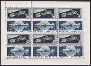 1975 Russia Apollo Soyuz link up & Earth sheet MNH Sc# 4339 / 4340 CV $9.00