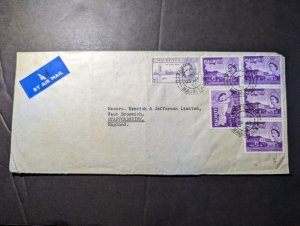 1956 British Mauritius Airmail Cover Port Louis to Staffordshire England