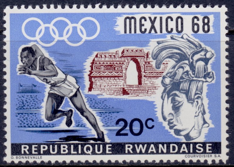 Rwanda, 1968, Summer Olympics - Mexico City, 20c, sc#250, MNH**