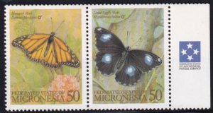 US 182-183 Trust Territories Micronesia NH VF Butterflies