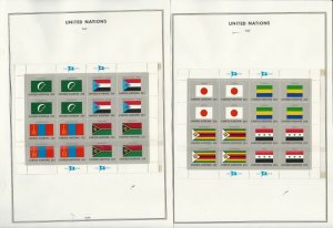 United Nations Stamp Collection, Mint NH Flags, #499-514 Sheets 1987, JFZ