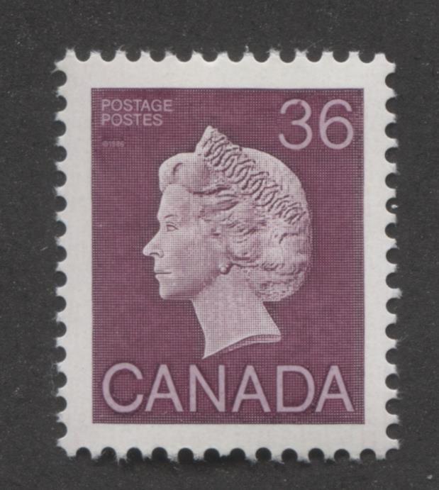 Canada #926A 1987 36c Plum QEII Definitive  Vertical HP Deep Yellow Tag VF-80 NH