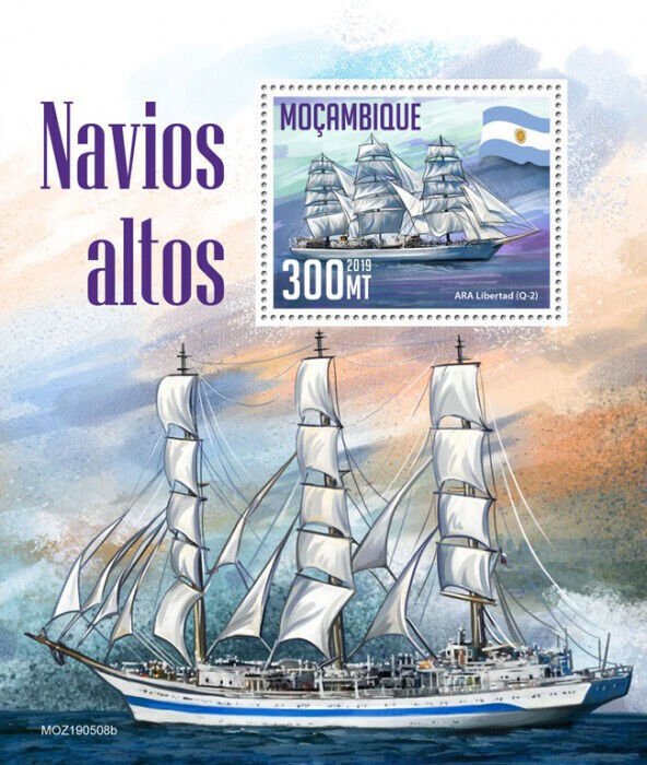 Mozambique 2019 MNH Tall Ships Stamps ARA Libertad (Q-2) Nautical 1v S/S