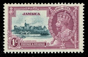 [sto640] JAMAICA 1935 Silver Jubilee SG117a. 1/ Extra flagstaff variety MNH