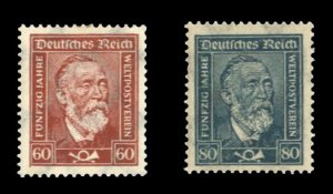 Germany #342-343 Cat$71.50, 1924 60pf and 80pf, never hinged