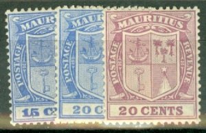 JH: Mauritius 161-178 mint CV $70.95; scan shows only a few