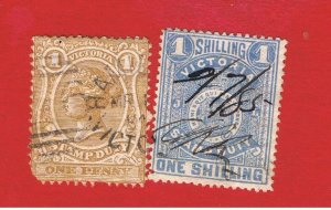 Victoria #AR32 & AR34  VF used  Fiscal Stamps   Free S/H