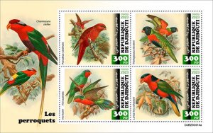 DJIBUTI - 2023 - Parrots - Perf 4v Sheet - Mint Never Hinged