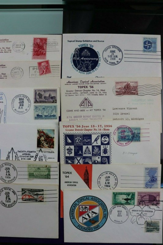 TOPEX ATA convention philatelic cachet cover expo lot US stamp show 1950-1970s