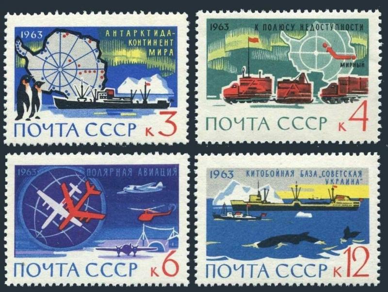 Russia 2779-2782,MNH.Michel 2801-2804. Antarctic Research,Penguins,Whale,Ship,