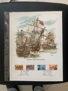 Isle of man tribute to captain john quillam  FDC panel big size, plastic holder