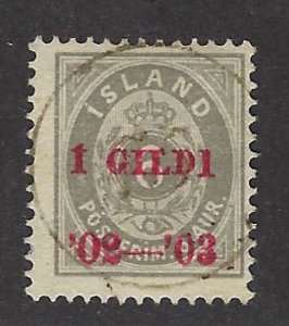 Iceland  SC#46 Used Fine...Very Nice!