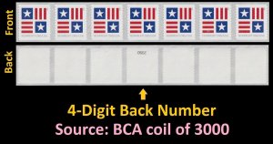 US 5756 Patriotic Block Nonprofit Org 5c coil strip 7 4d back # MNH 2023