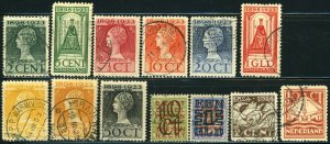 NETHERLANDS #124-132 #135-136 #140-141 Postage Stamp Collection 1923-1924 Used