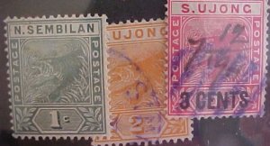 MALAYA NEGRI  # 2 ,# 51 , 54 CAT 15 1/2 EURO (=$ 20.00)