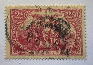 Germany 1920 Scott 114 used - 2.50m, North and South with torch