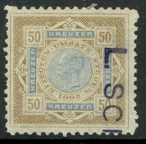 AUSTRIA 1893 50kr Stock Transfer Revenue on Thin Paper P.11 BFT.5b VFU