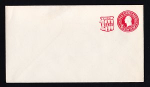 US SCOTT #U537A DIE 7 MINT POSTAL STATIONERY ENTIRE 1958 2+2C CARMINE