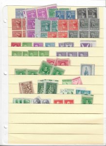 US COLLECTION ON STOCK SHEET ALL MINT
