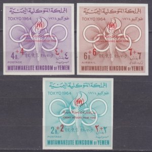 1967 Yemen Kingdom 373-375b 1964 Olympic Games in Tokio- overprint 12,00 €