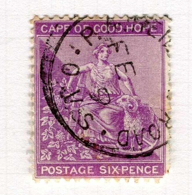 SOUTH AFRICA NATAL; Early 1890s QV issue fine used 6d. POSTMARK value