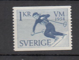 J25648 JLstamps 1954 sweden hv of set mh #463 skier sports