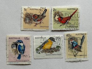 Australia – 1979 – Partial Set (5 of 6) “Bird” Stamps – SC# 713-717 – Used