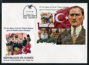 GUINEA 2023 100th ANNIVERSARY OF THE FALL OF THE OTTOMAN EMPIRE S/SHEET FDC