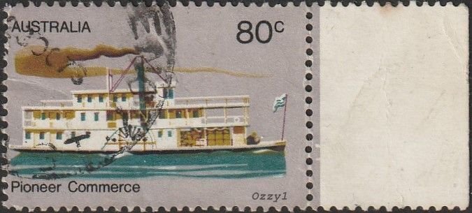 Australia #538 1972 80c Gem Paddle Steamer USED-NH.